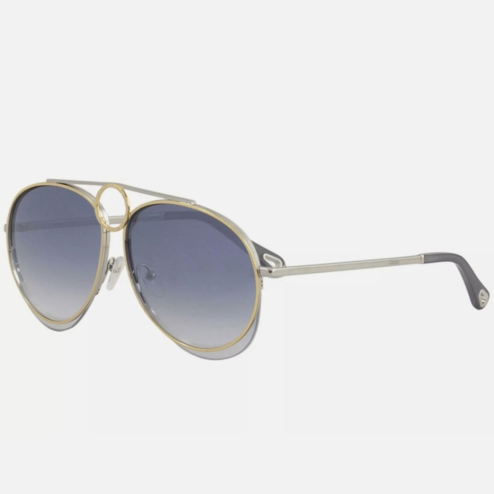 Chloe Semi Rimless Aviator Sunglasses Designer Luxury Celebrity Style
